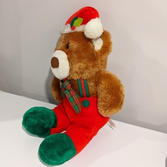VINTAGE plush Christmas teddy bear - Picture 4 of 10